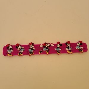 Disney silicone slap bracelet minnie mouse bows, ears, dots & heels glittery